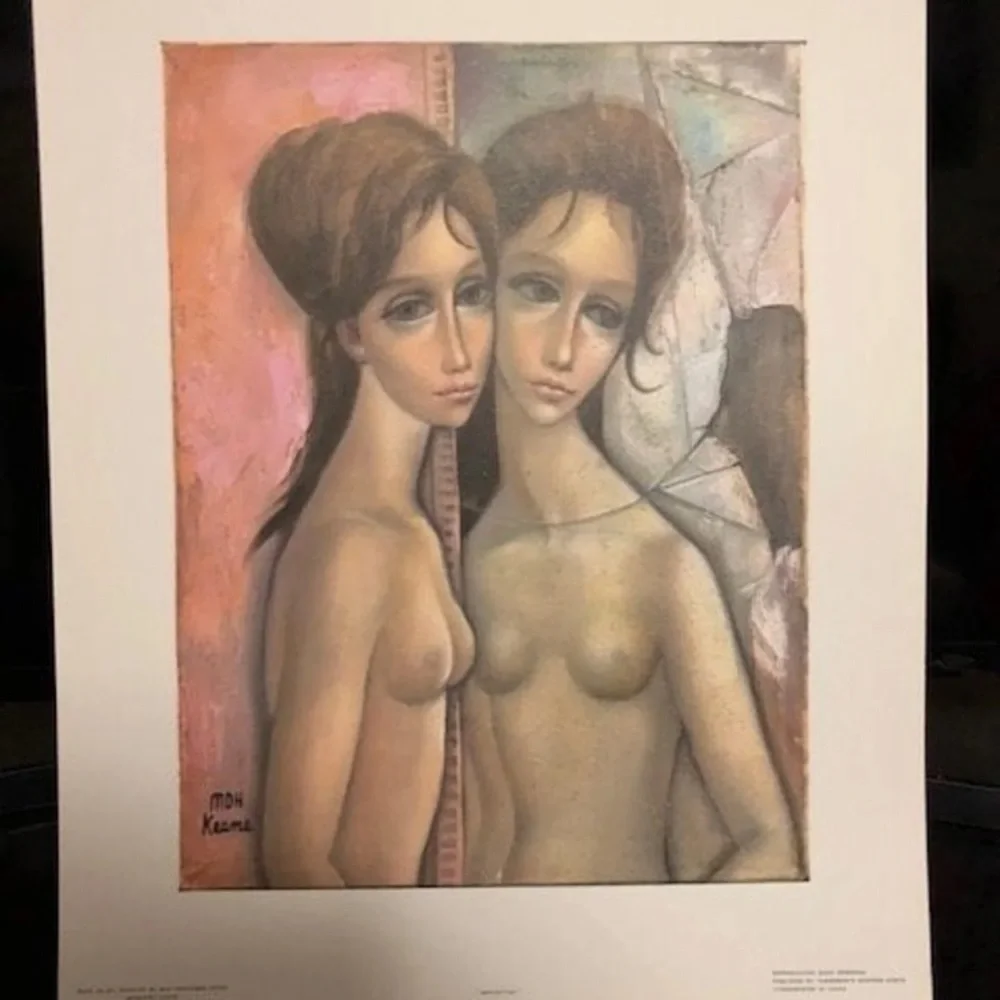 Big Eyes VTG Mod Margaret Keane Lithograph Print Midcentury Vintage Pop Art - Picture 4 of 7